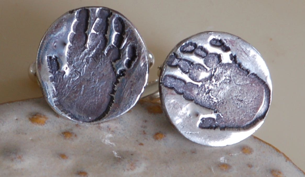 Feinsilber Handabdruck Manschettenknöpfe Personalisiertes Geschenk Für Neuen Vater Feinsilber Handabdruck Manschettenknöpfe Personalisiertes Geschenk Für Neuen Vater von charmedjewelry