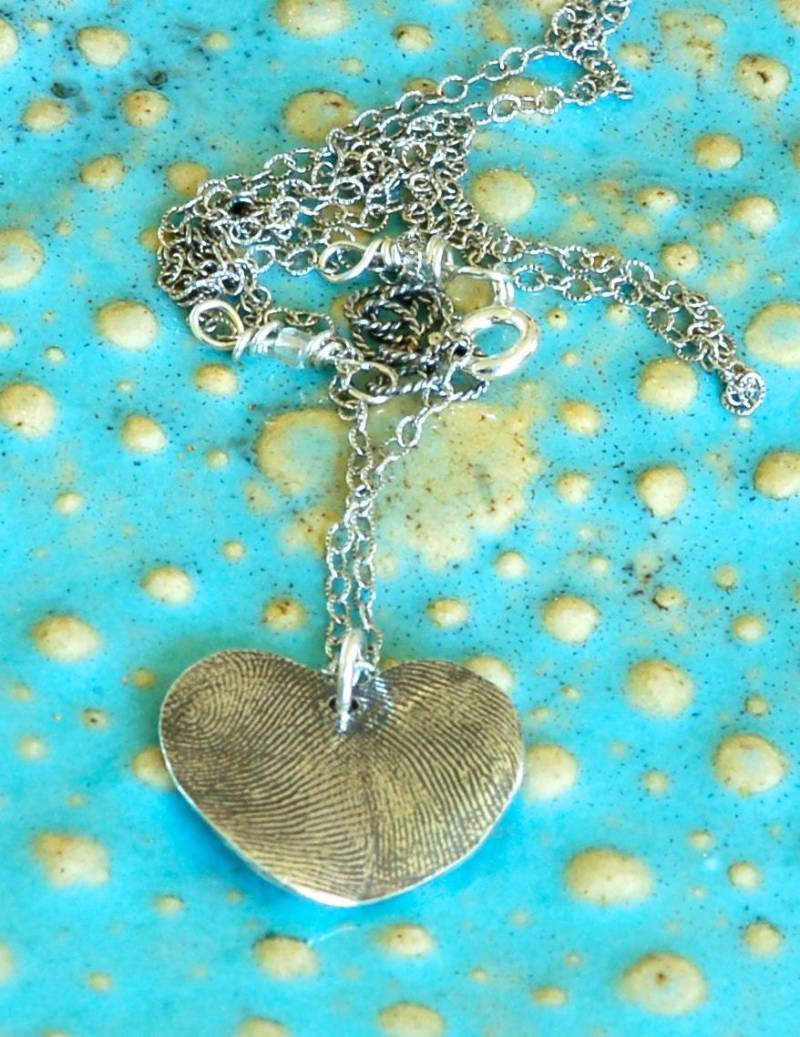 Muttertagsgeschenk - Fingerabdruck Halskette Vater Und Kind, Bruder Schwester von charmedjewelry