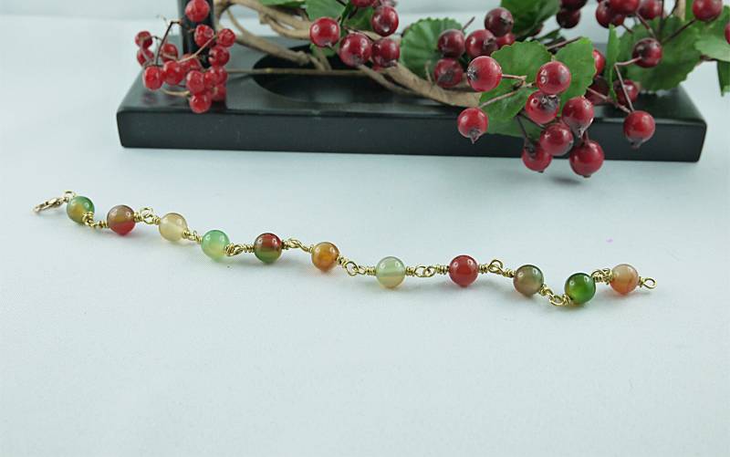 Rosenkranz-Netzarmband Aus Natürlichem Achat-Edelstein Rosenkranz-Netzarmband Aus Natürlichem Achat-Edelstein von charmescreations