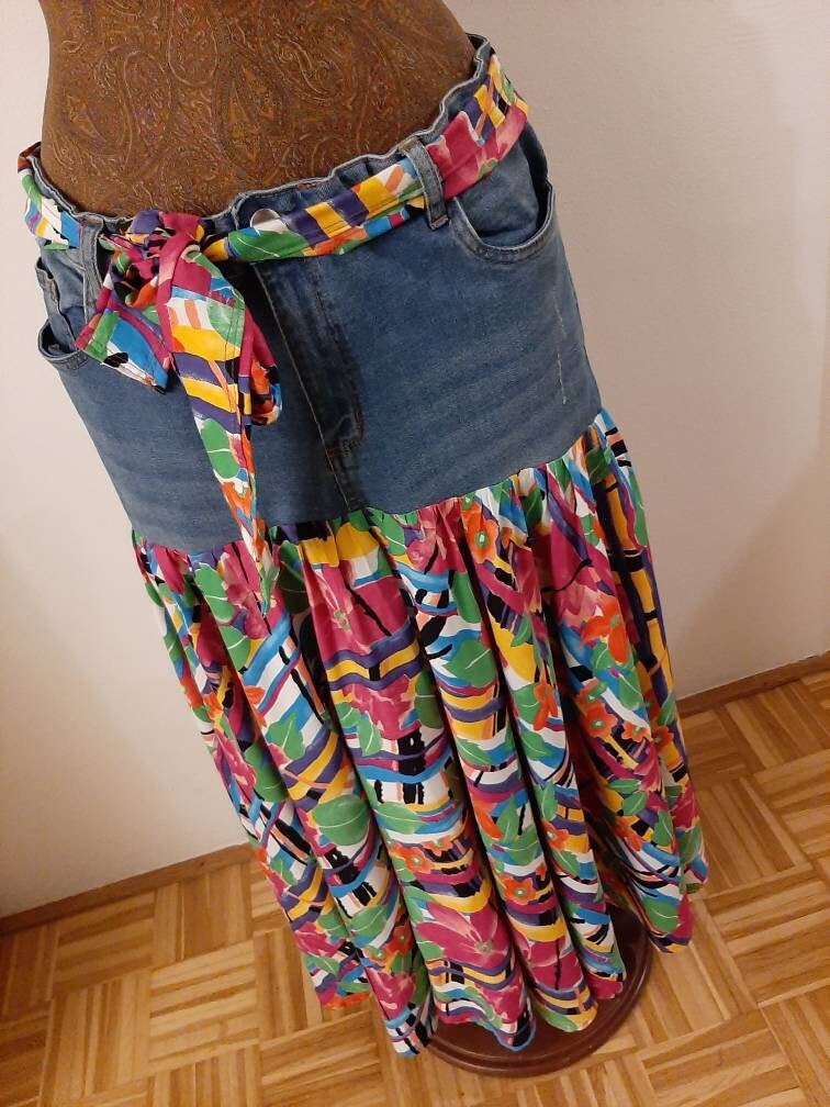 Maxirock Gr. L/xl, Jeans Recycelt Mit Gürtel von BOHOMADMOAZEL