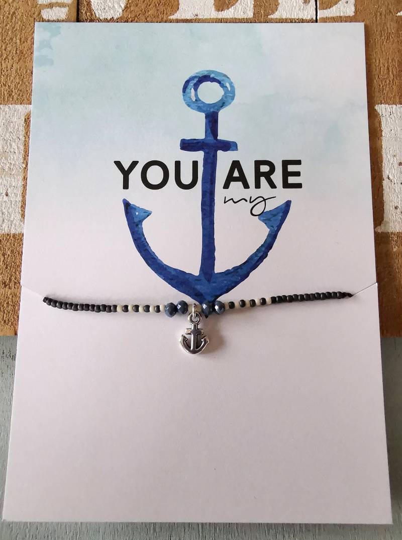 Armband Anker - Armcandy Freundschaftsband Blau von charmone