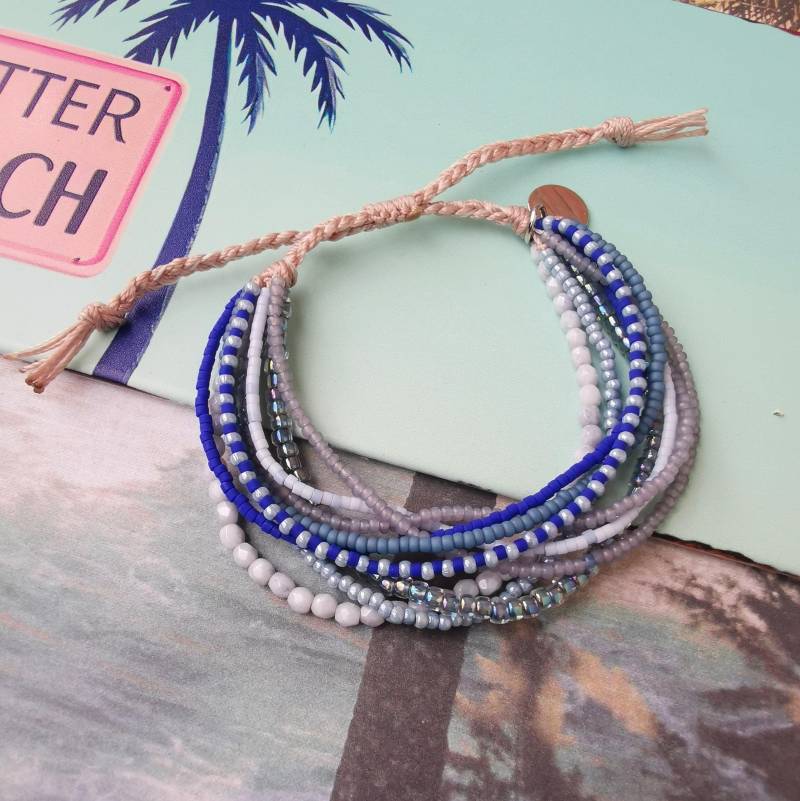 Armband - Denim Glasperlen Rocailles Toho & Miyuki Beads Blau von charmone