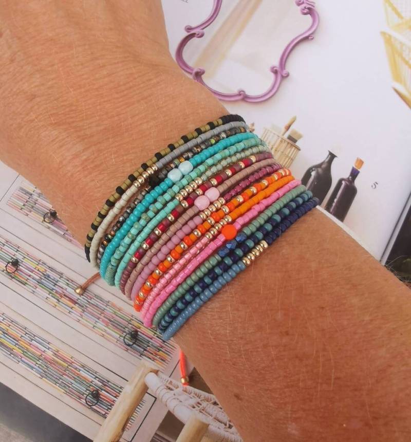 Armband Dreireihig Boho - Glasperlen Toho Und Miyuki Beads Farbwahl von charmone