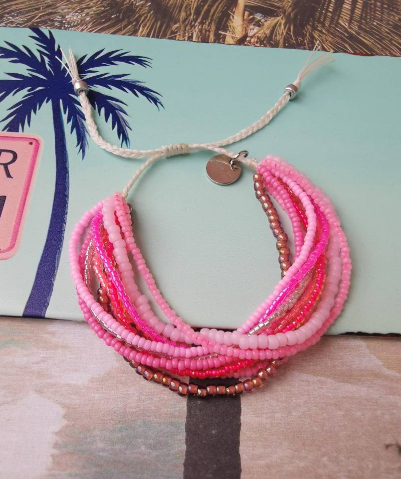 Armband - Flamingo Glasperlen Rocailles Toho & Miyuki Beads Blau von charmone