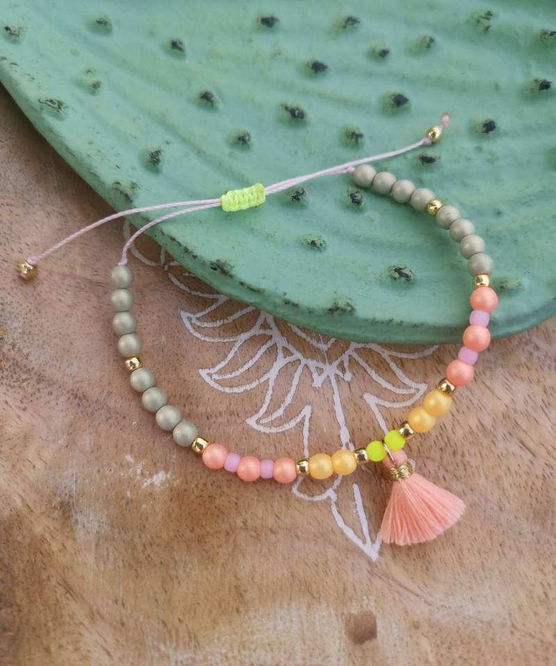 Armband - Glasperlen Boho Neon von charmone