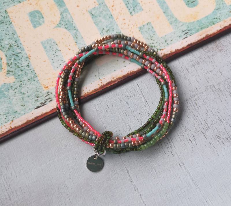 Armband Mehrreihig Boho Glasperlen Seed Beads von charmone