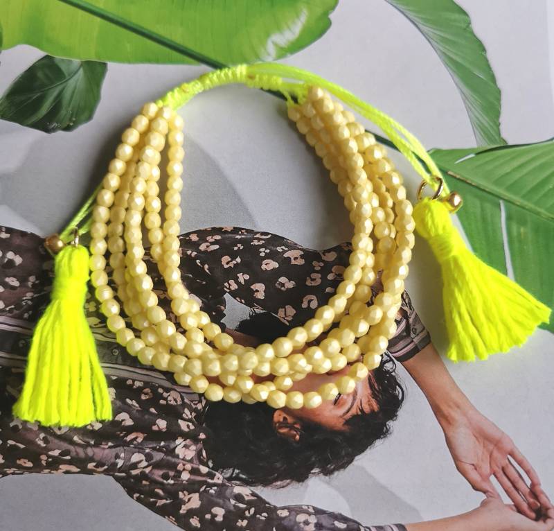Armband Mehrreihig Boho Glasperlen Toho Beads Gelb von charmone