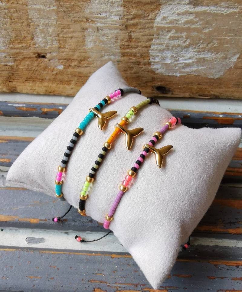 Armband - Miyuki Beads Neon Walflosse Freundschaftsband Zart Boho von charmone