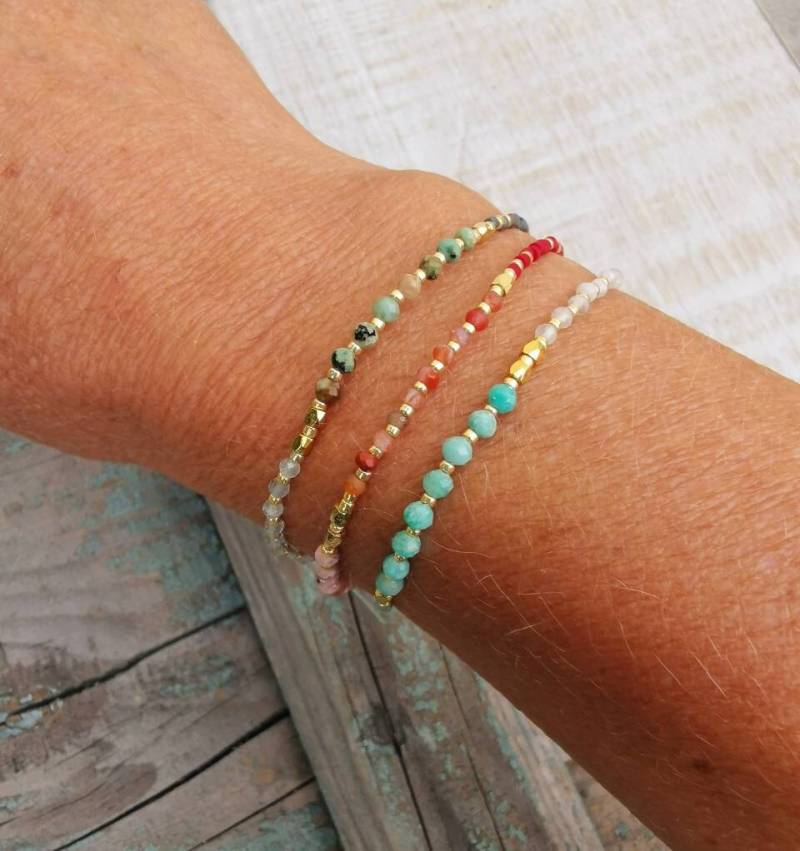 Armband - Miyuki Beads Zart Halbedelsteine Freundschaftsband von charmone