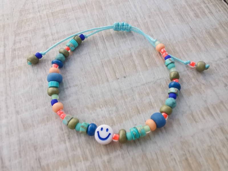 Armband - Neon Happy Sweet Freundschaftsband Blau von charmone