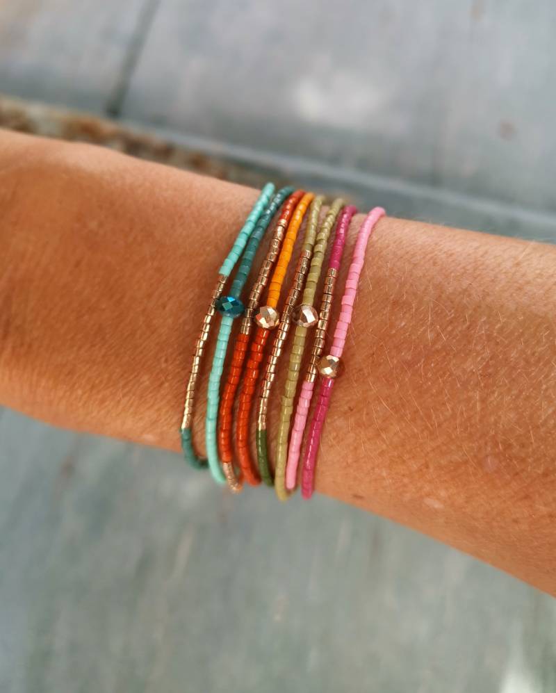 Armband Set 2-Teilig - Goldfarben Zart Miyuki Beads Farbwahl von charmone