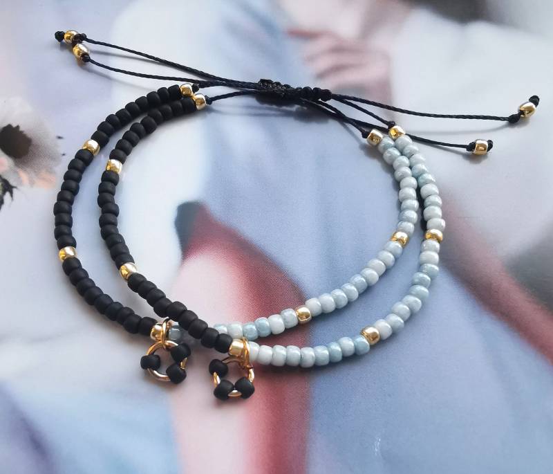 Armband - Toho Beads Denim Schwarz Zart von charmone