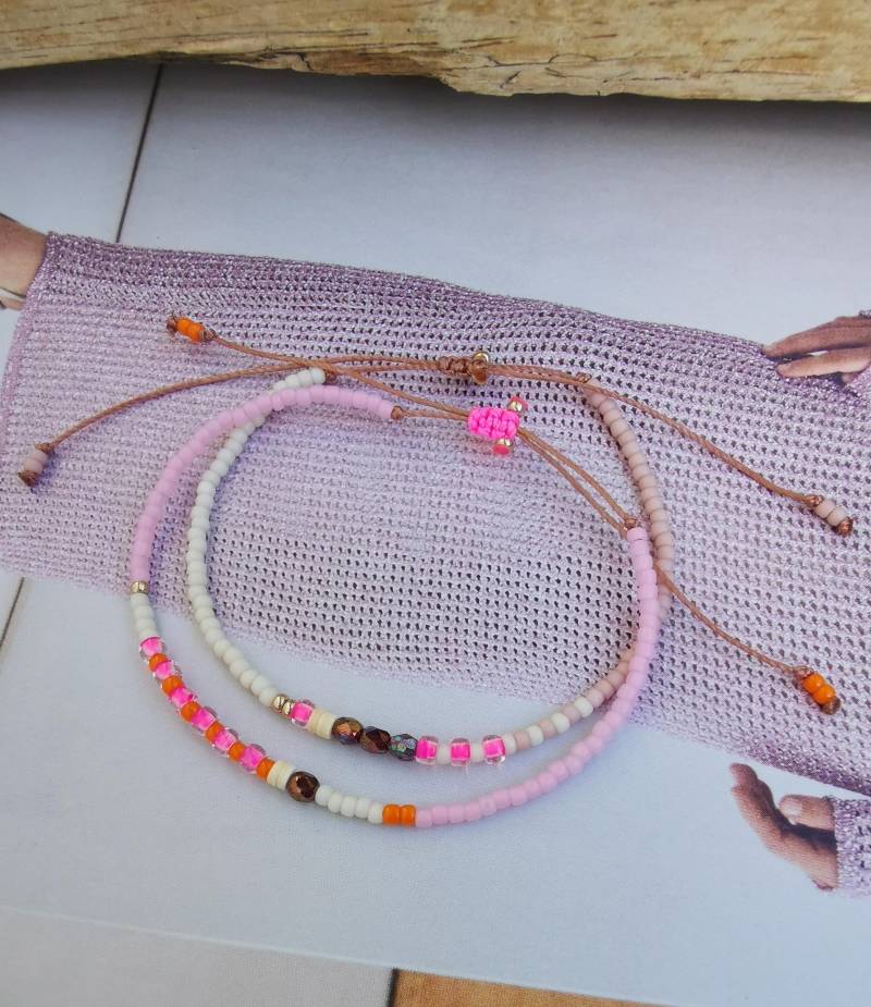 Armband - Toho Beads Glasperlen Neon Zart Hippie Boho Freundschaftsband von charmone