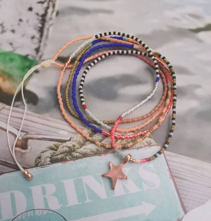 Kette - Stern Hippie Boho Miyuki Bunt Zart von charmone