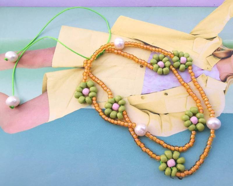 Kurze Kette - Blümchen Boho Hippie Sweet von charmone