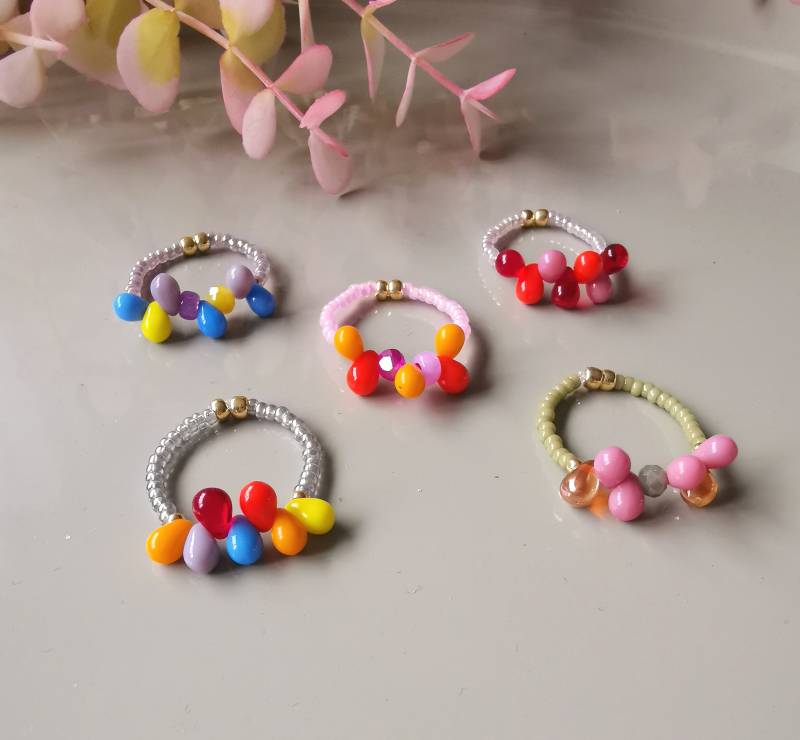 Ring - Good Vibes Elastisch Glastropfen Glasperlen Stretch Miyuki von charmone