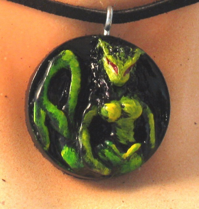 Gelb Grün Resin Katze Frau Anhänger Pagan Element Wasser Gothic Halskette Gelb Grün Resin Katze Frau Anhänger Pagan Element Wasser Gothic Halskette von chatnoirstudios