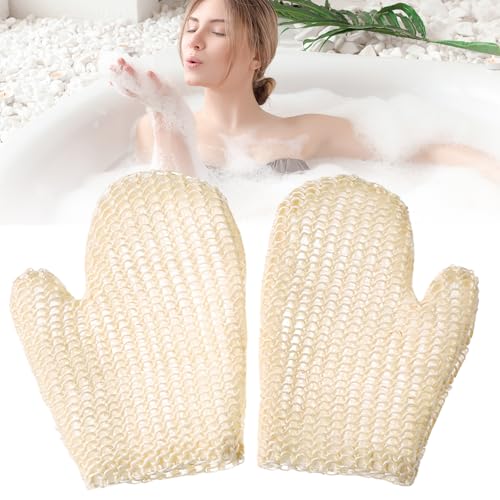ChAusa 2 Stück Peelinghandschuh,Sisal-Badehandschuhe Exfoliating Gloves Peeling Handschuh für Den Körper Spa-Handtücher Peeling-Handschuhe für Den Körper Peeling Massagehandschuhe von chausa