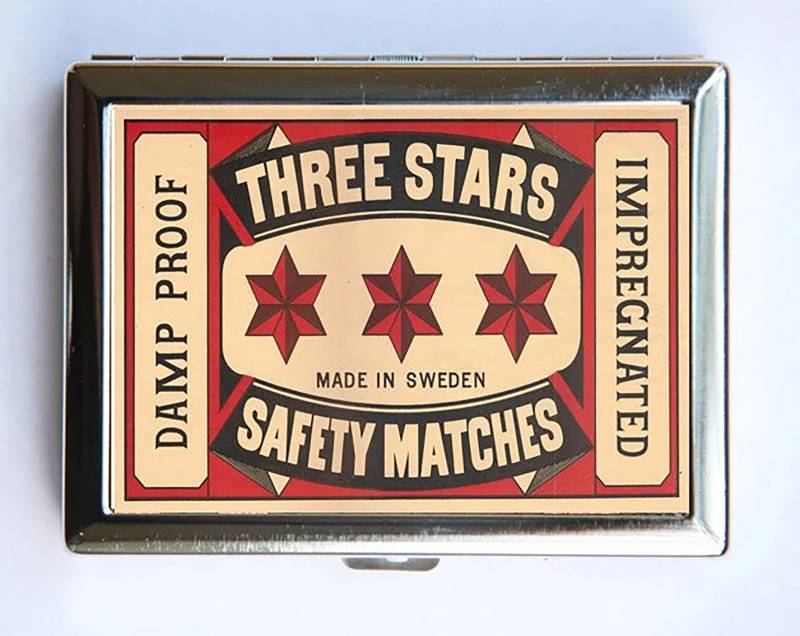 3 Sterne Match Label Zigarettenetui Portemonnaie Visitenkartenhalter von che655