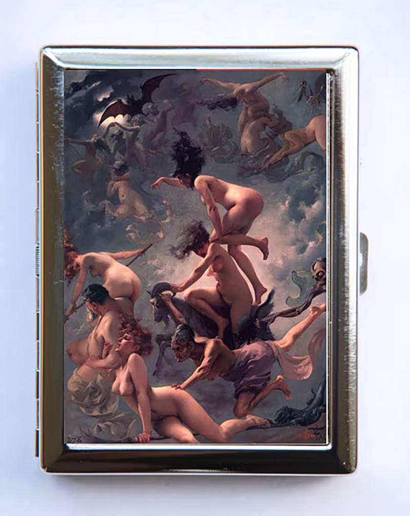 Abzug Der Hexen Zigarettenetui Brieftasche Visitenkartenhalter Halloween von che655