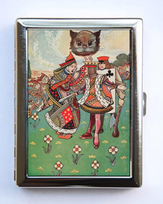 Alice Im Wunderland König Königin Grinsekatze Zigarettenetui Brieftasche Visitenkartenhalter von che655