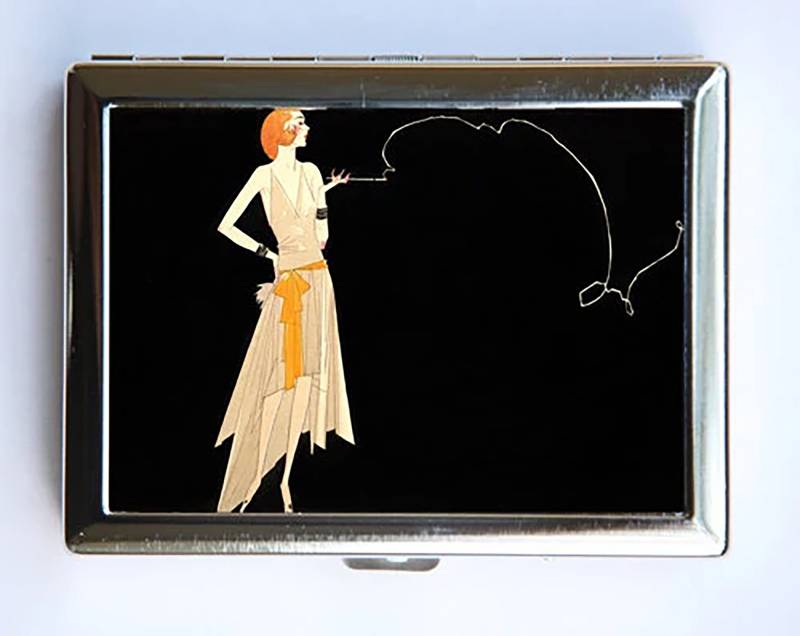 Art Deco Flapper Frauen Zigarettenetui Visitenkartenhalter von che655