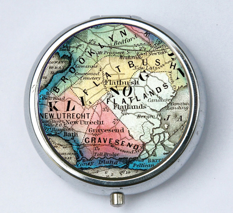 Brooklyn New York Ny Pillendose Halter Vintage Map von che655