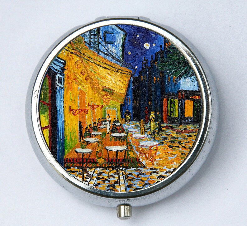 Cafe Terrasse Bei Nacht Pillendose Pillenbox Box Halter Fine Art Malerei Van Gogh von che655