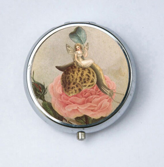 Fee Auf Schnecke Und Rose Pill Case Pillbox Pille Halter Märchen von che655