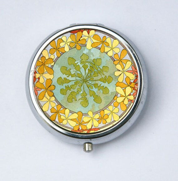 Jugendstil Blätter Blumen Pill Case Pillbox Pille Halter Mucha von che655