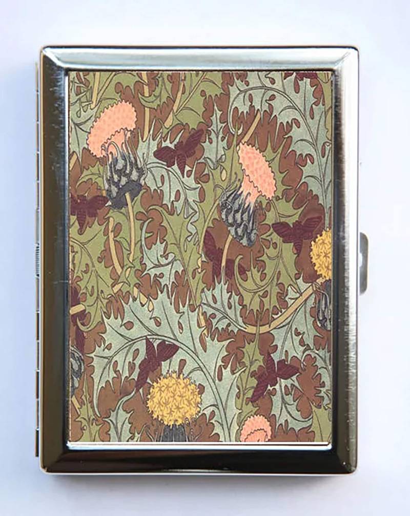 Jugendstil Disteln Blumen Zigaretten Etui Brieftasche Visitenkartenhalter von che655