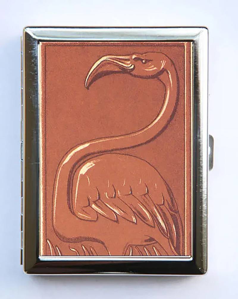 Jugendstil Flamingo Vogel Zigarettenetui Visitenkartenhalter von che655