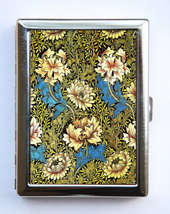 Jugendstil Floral Muster Chrysantheme Zigarette Fall Id Brieftasche Visitenkarte Halter von che655