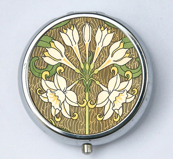 Jugendstil Floral Pill Fall Pillbox Pille Halter Blumen von che655