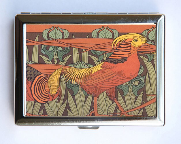 Jugendstil Hahn Zigarette Fall Brieftasche Visitenkartenhalter von che655
