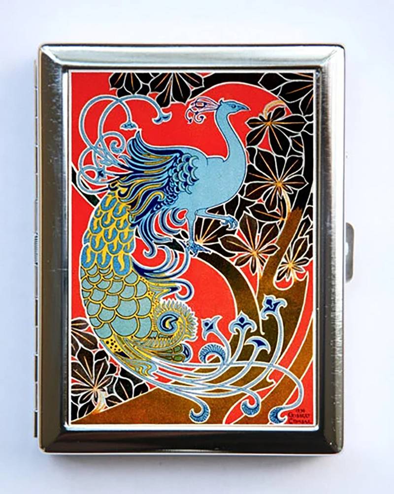 Jugendstil Pfau Zigarettenetui Visitenkartenetui von che655