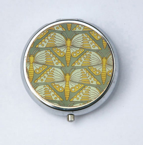 Jugendstil Schmetterlinge Pille Fall Pillbox Halter Design Muster von che655