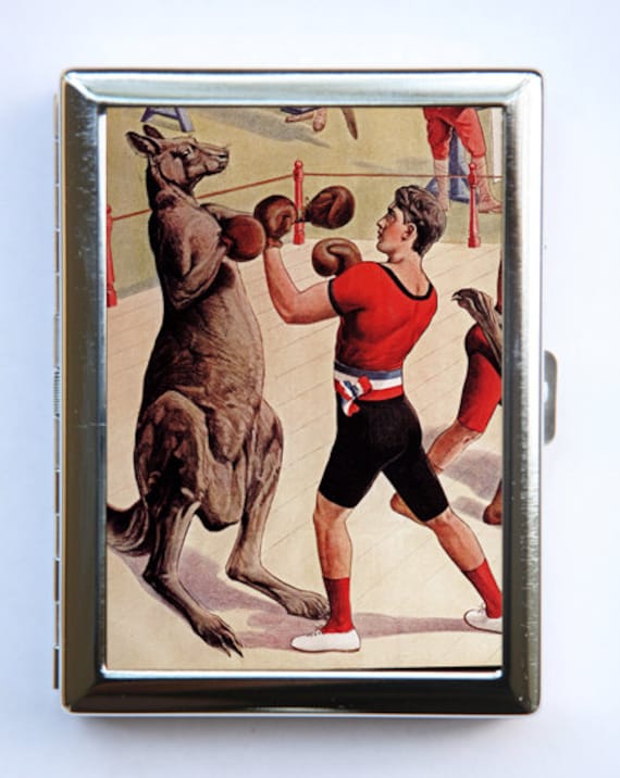 Känguru Boxen Zirkus Zigarette Fall Brieftasche Visitenkarte Halter Sideshow Darsteller von che655