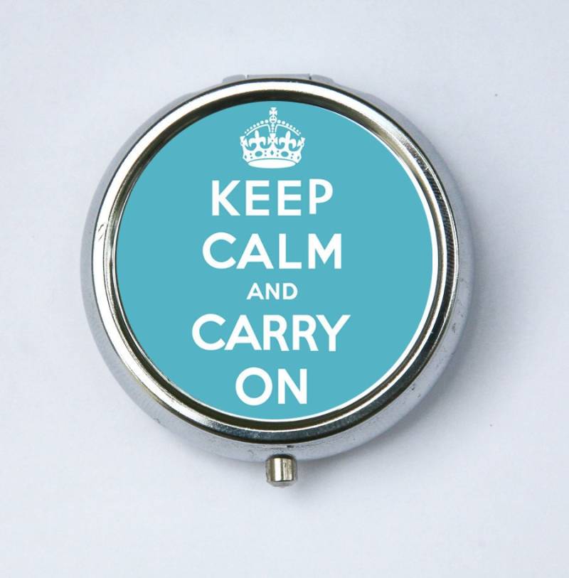 Keep Calm & Carry On Krone Pillendose Pillenhalter von che655