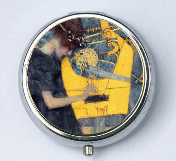Klimt Musik Pill Fall Pillbox Pille Halter Jugendstil Fine Art Malerei von che655