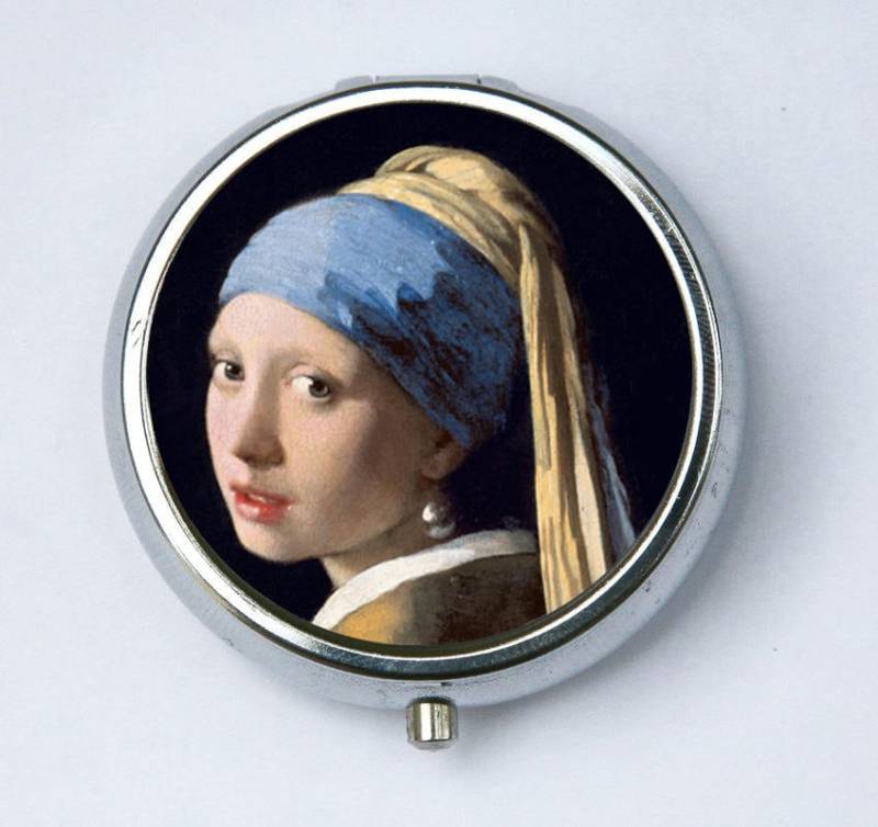 Mädchen Mit Perlenohrring Pillendose Pillenbox Boxhalter Fine Art Malerei von che655
