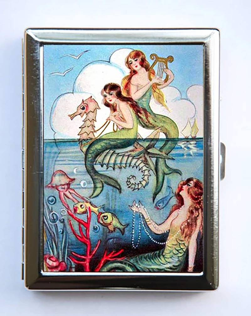 Meerjungfrau Seepferdchen Zigarettenetui Brieftasche Visitenkartenhalter von che655