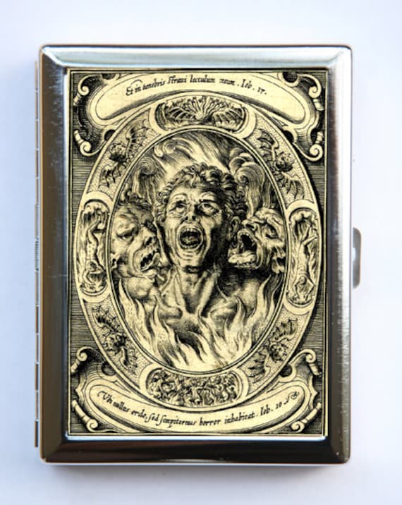 Memento Mori Die Verdammte Zigarette Fall Brieftasche Visitenkarte Halter Psychobilly Gothic Punk Seltsamtodtod von che655