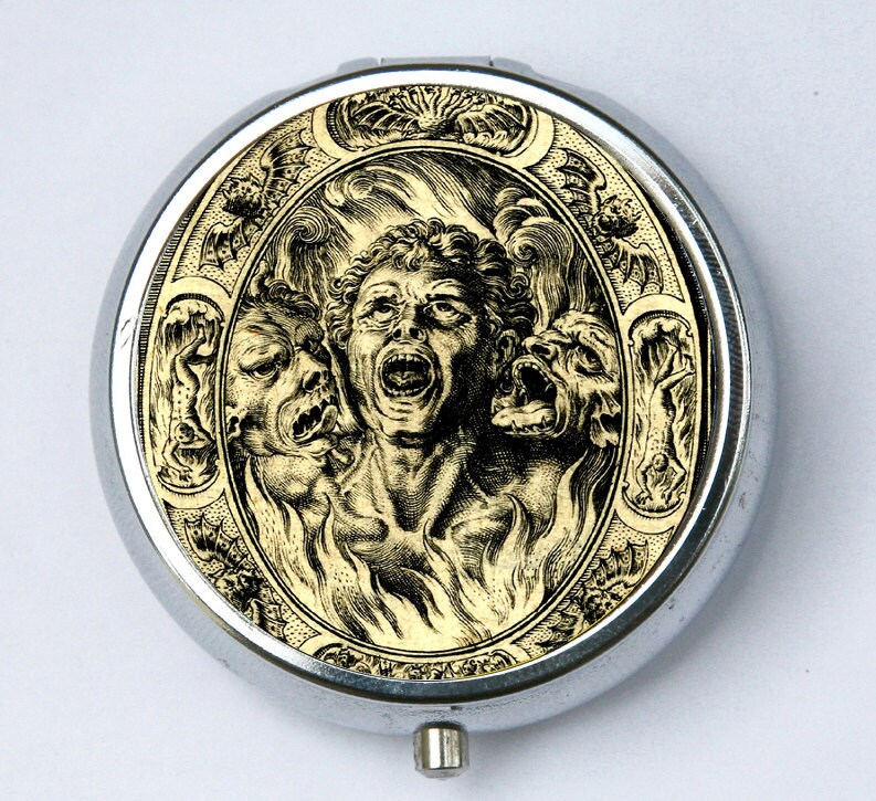 Memento Mori The Damned Pillendose Halter Box Psychobilly Gothic Punk Ungerade Tod von che655