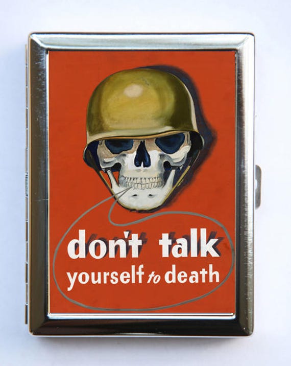 Sprechen Sie Nicht Selbst Zu Tod Poster Armee Schädel Zigarette Fall Brieftasche Visitenkarte Halter Weltkrieg 2 von che655