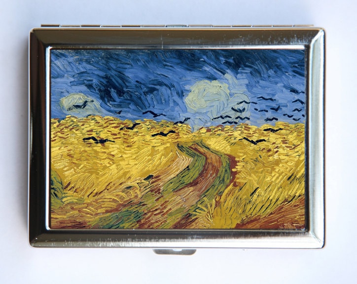 Weizenfeld Mit Krähen Zigarette Fall Brieftasche Visitenkarte Halter Fine Art Malerei Van Gogh von che655