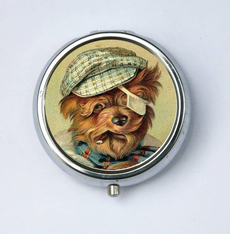 Yorkie Hund Rauchend Pillendose Pillenbox Halter von che655