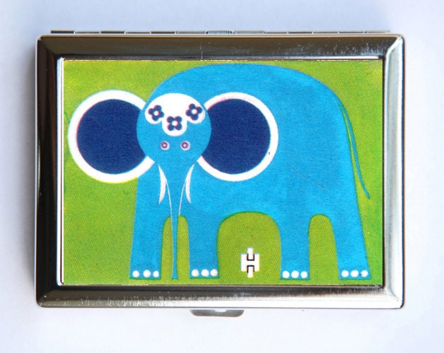 Zigarettenetui Blue Elephant Wallet Visitenkartenhalter von che655