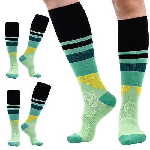 Kompressionsstrümpfe Damen Herren 15~20mmHg Sneaker Socken 34-51 Stützstrümpfe Thrombosestrümpfe Sport Flug Laufen Kompressionssocken 2 Paar (DE/NL/SE/PL, Numerisch, 34, 37, Regular, Regular, Grün) von cheap4uk