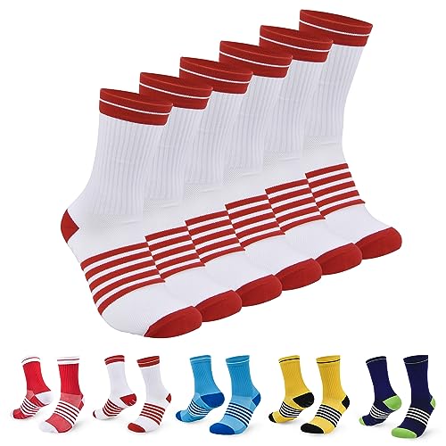 cheap4uk 3 Paar Grip Socken Fussball Rutschfeste Sport Fußball Socken Herren Damen 39-42 43-46 Grip Socks Mit Gummipunkten Atmungsaktive Sneaker Socken (as3, alpha, m, regular, regular, weiß) von cheap4uk